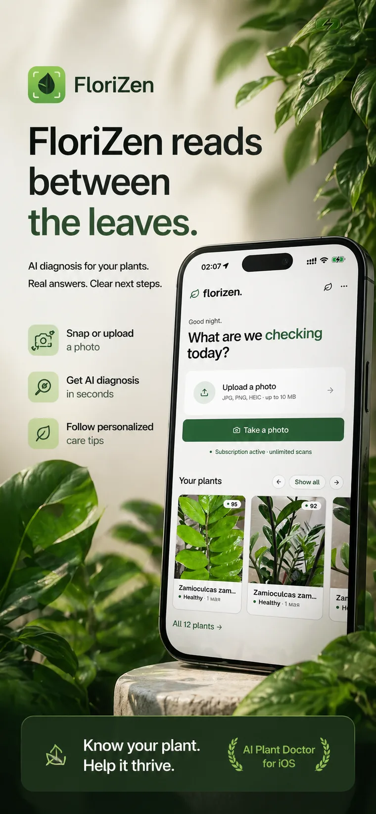 FloriZen — AI Plant Doctor for iOS